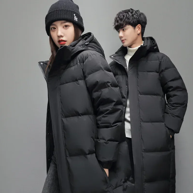 Puffer Jacket Women Down - แจ็กเก็ตขนเป็ดยาวมีฮู้ดสำหรับผู้ชายและผู้หญิงเสื้อขนเป็ดเป็ดมีฮู้ดคู่5X กันลมกลางแจ้งใหม่ฤดูหนาว