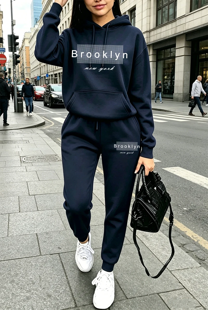 Winter Clothing Fashion - ชุดวอร์มผู้หญิงลายพิมพ์ เสื้อฮู้ดลำลอง เสื้อสเวตเชิ้ตสำหรับกิจกรรมกลางแจ้ง เสื้อผ้ากีฬา วิ่งจ๊อกกิ้ง แฟชั่นฤดูใบไม้ร่วง