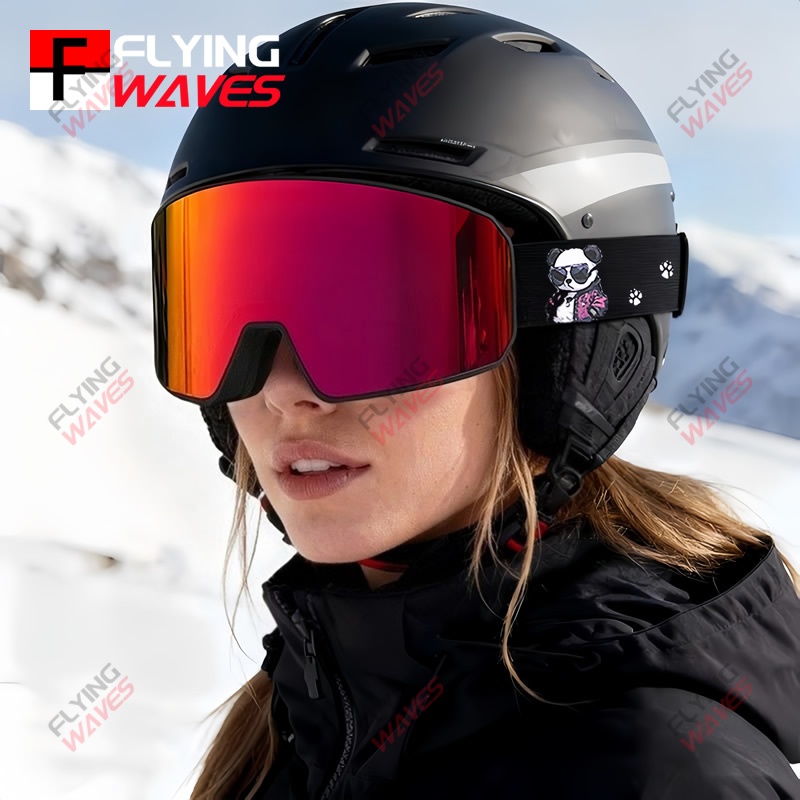 Snow Goggle Uv - แว่นตาสกีแบบเต็มหน้าสำหรับผู้ใหญ่ แว่นตาสำหรับเล่นสกีเคลือบ REVO แท้ เลนส์คู่ ป้องกันฝ้า