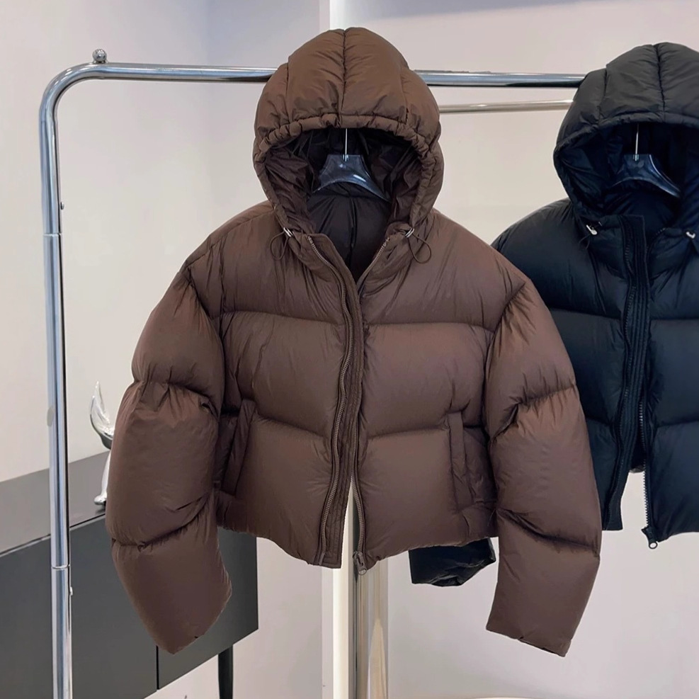 Puffer Jacket Women Down - เสื้อแจ็คเก็ตพัฟเฟอร์ขนเป็ดขาว 90% สำหรับผู้หญิง แบบสั้น สไตล์ลำลอง แฟชั่น