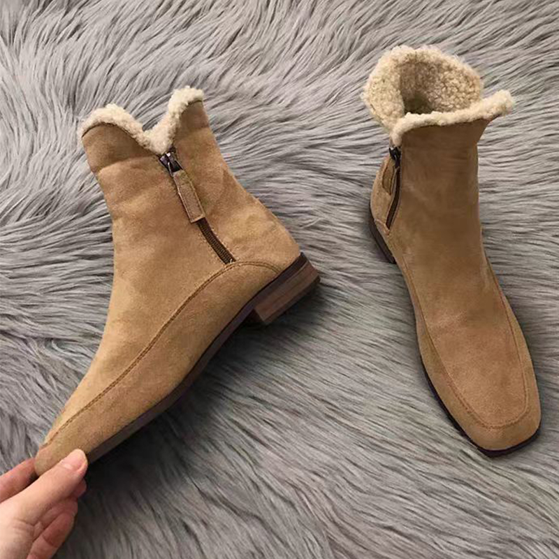 Winter Clothing For Women - รองเท้าบูทข้อเท้าขนเฟอร์แบบใหม่ปี 2026 สำหรับผู้หญิง รองเท้าผ้าฝ้ายบุขนกำมะหยี่อุ่นๆ แฟชั่นรองเท้าบูทขนสั้นสำหรับฤดูหนาว รองเท้าบูทลำลองใส่สบายสำหรับผู้หญิง