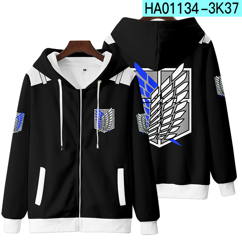 Winter Clothes Shop - การโจมตีใหม่บน Titan 3D ซิปอะนิเมะเสื้อฮู้ดชายหญิง Hoodies Streetwear