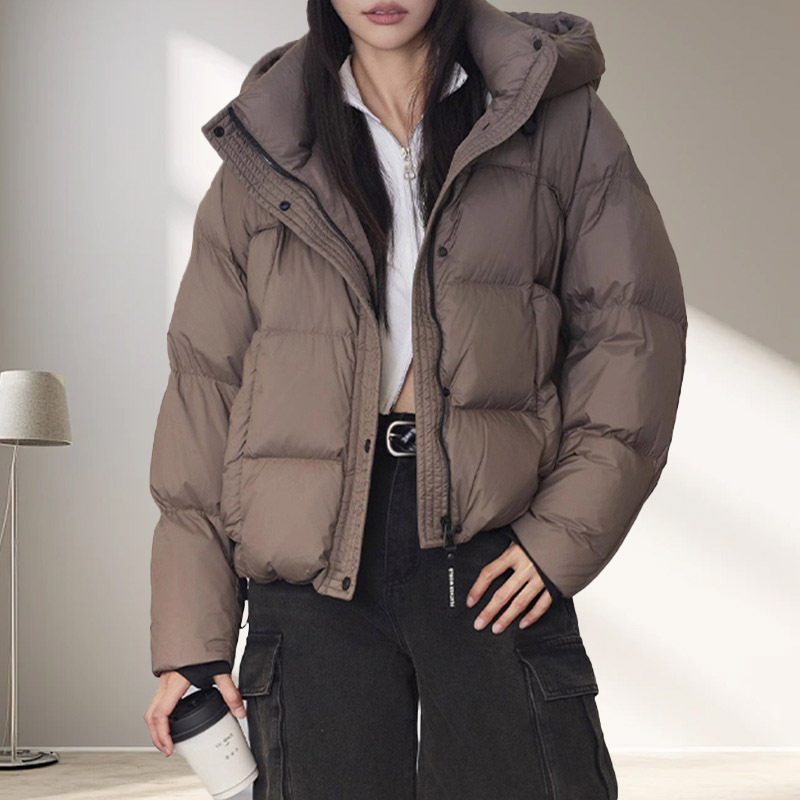 Puffer Jacket Women Down - เสื้อแจ็คเก็ตขนเป็ดสีขาวแบบสั้นสำหรับผู้หญิง เสื้อโค้ทขนเป็ดสำหรับฤดูหนาว สไตล์เกาหลี แฟชั่นเสื้อพัฟเฟอร์ รุ่น JK-138