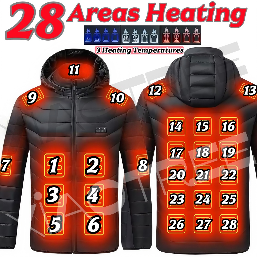 Winter Clothing Uae - เสื้อแจ็คเก็ตทำความร้อนสำหรับผู้ชายและผู้หญิง 28 จุดให้ความร้อน แจ็คเก็ตทำความร้อนด้วย USB สำหรับฤดูหนาว