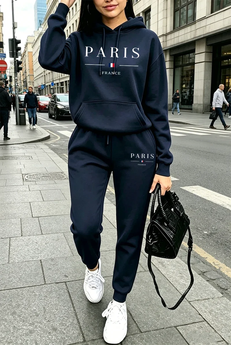 Winter Clothing Sales - ชุดกีฬาฮู้ดดี้กางเกงขายาวสไตล์ลำลองสำหรับผู้หญิง ขายดี เสื้อฮู้ดมีกระเป๋า เหมาะสำหรับกิจกรรมกลางแจ้ง วิ่งจ๊อกกิ้ง