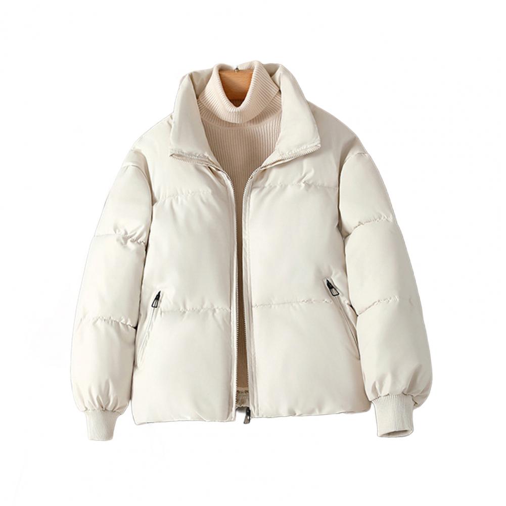 Puffer Jacket Women Down - เสื้อแจ็คเก็ตพัฟเฟอร์โพลีเอสเตอร์ เสื้อแจ็คเก็ตพัฟเฟอร์ผู้หญิงแบบควิลท์พร้อมฉนวนกันความร้อนแบบหนา เสื้อโค้ทซิปแบบหลวม หนา อุ่น สำหรับฤดูหนาว