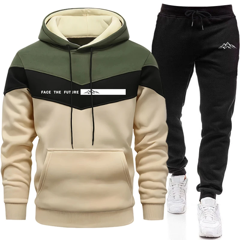 Winter Clothing Fashion - ชุดวอร์มแฟชั่นผู้ชาย เสื้อฮู้ดลำลองสำหรับกิจกรรมกลางแจ้ง เสื้อผ้ากีฬา วิ่งจ๊อกกิ้ง ฤดูใบไม้ร่วง ฤดูหนาว