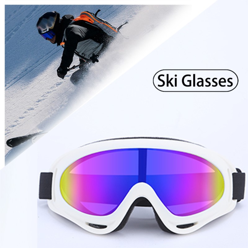 Snow Goggle Uv - แว่นตาสกีป้องกันรังสียูวีกันลม ซับในฟองน้ำนุ่ม หลายสี สำหรับผู้ชายผู้หญิง กีฬาหิมะทั้งฤดูหนาว