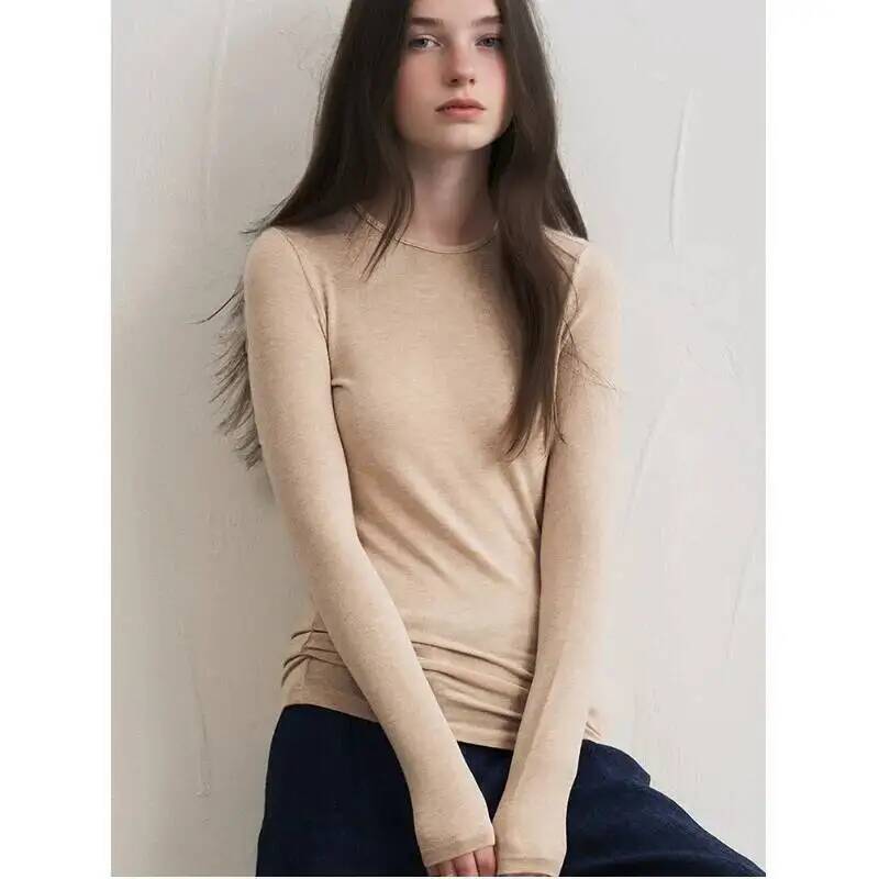 Winter Clothing For Women - เสื้อผู้หญิงผสมแคชเมียร์ แขนยาว สำหรับฤดูใบไม้ร่วงและฤดูหนาว เนื้อผ้านุ่ม ยืดหยุ่น ทรงเข้ารูป