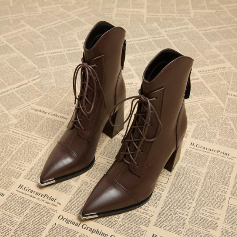 Winter Clothing For Women - รองเท้าบูทข้อเท้าผู้หญิง แฟชั่นหัวแหลม ส้นสูง รองเท้าผู้หญิงหรูหรา รองเท้าบูทฤดูหนาว 2025