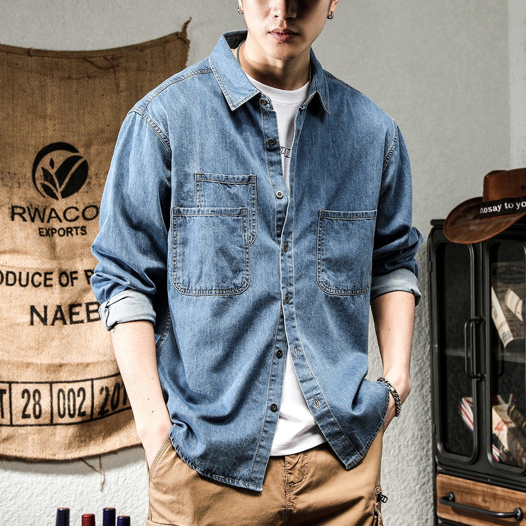 เสื้อเชิ้ตยีนส์แขนยาวสไตล์สปริ - Winter Clothing Uae บทวิจารณ์และราคา