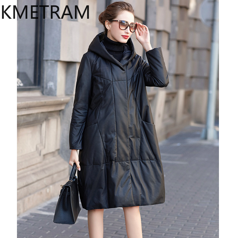 100% หนังแกะเสื้อพัฟเฟอร์ผู้หญ - Puffer Jacket Women Down บทวิจารณ์และราคา