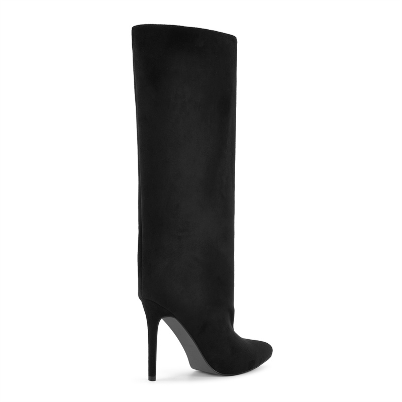 รองเท้าบูทหุ้มข้อสูงสีดำหนังกล - Winter Clothing For Women บทวิจารณ์และราคา
