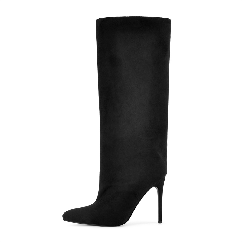 รองเท้าบูทหุ้มข้อสูงสีดำหนังกล - Winter Clothing For Women บทวิจารณ์และราคา