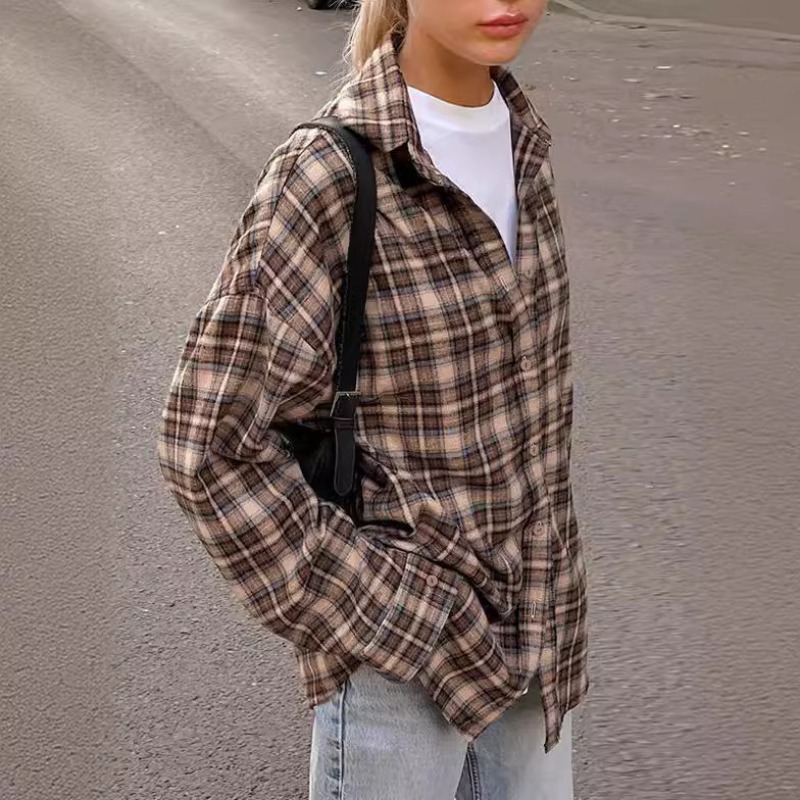 เสื้อลําลองลายสก๊อตผู้หญิงหลวม - Winter Clothing Deals บทวิจารณ์และราคา