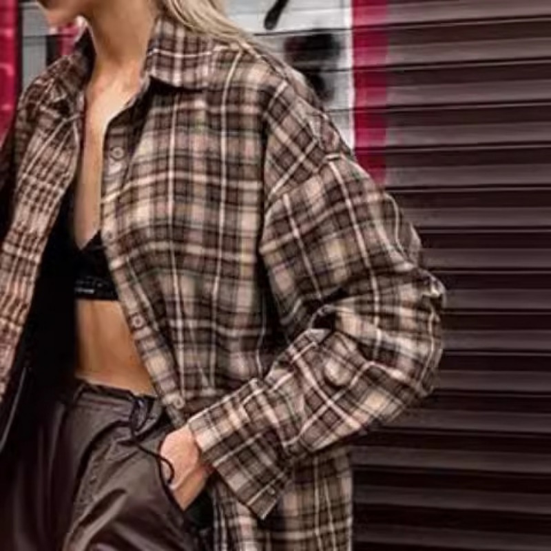 เสื้อลําลองลายสก๊อตผู้หญิงหลวม - Winter Clothing Deals บทวิจารณ์และราคา