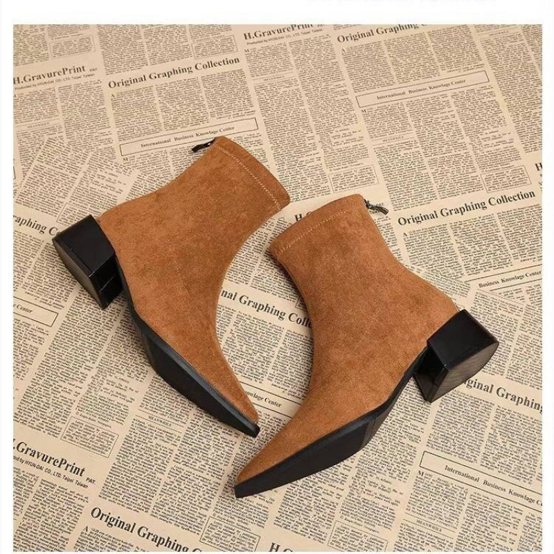 รองเท้าบูทส้นเตี้ยผู้หญิงสไตล์ - Winter Clothing For Women บทวิจารณ์และราคา