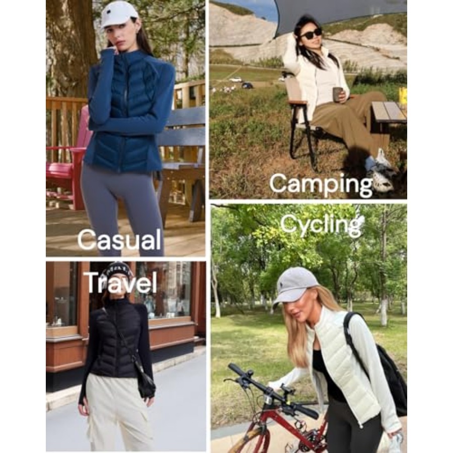 เสื้อแจ็คเก็ตพัฟเฟอร์น้ำหนักเบ - Puffer Jacket Women Down บทวิจารณ์และราคา