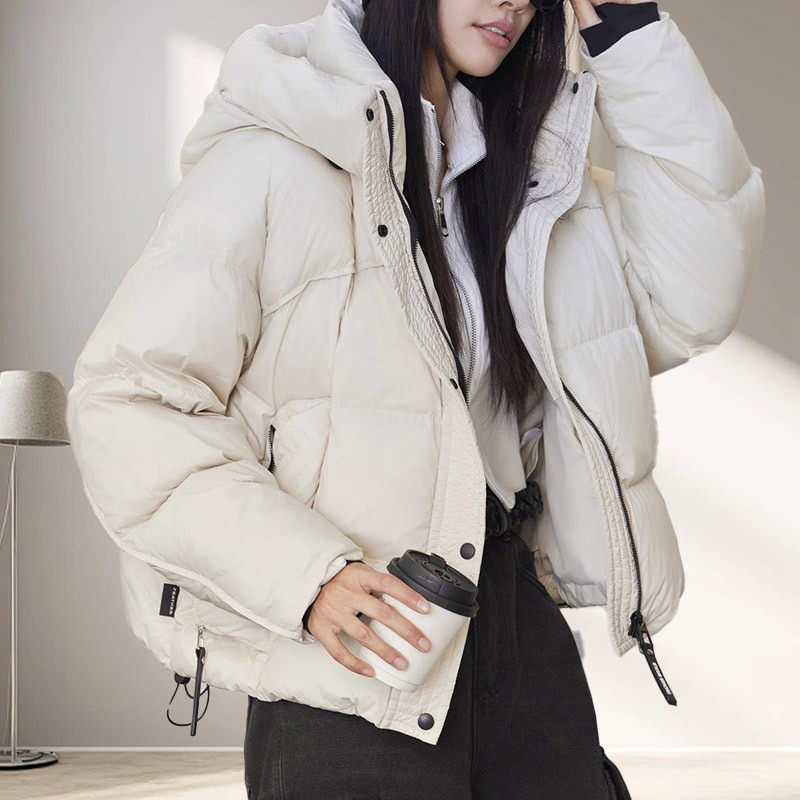 เสื้อแจ็คเก็ตขนเป็ดสีขาวแบบสั้ - Puffer Jacket Women Down บทวิจารณ์และราคา