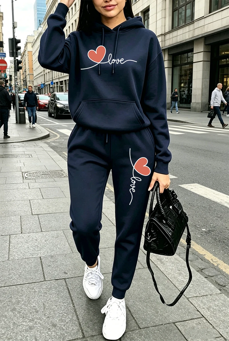 ชุดวอร์มผู้หญิงลายพิมพ์ลำลอง แ - Winter Clothing Fashion บทวิจารณ์และราคา